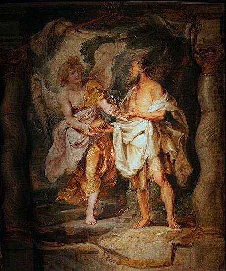 The Prophet Elijah Receives Bread and Water from an Angel, Peter Paul Rubens